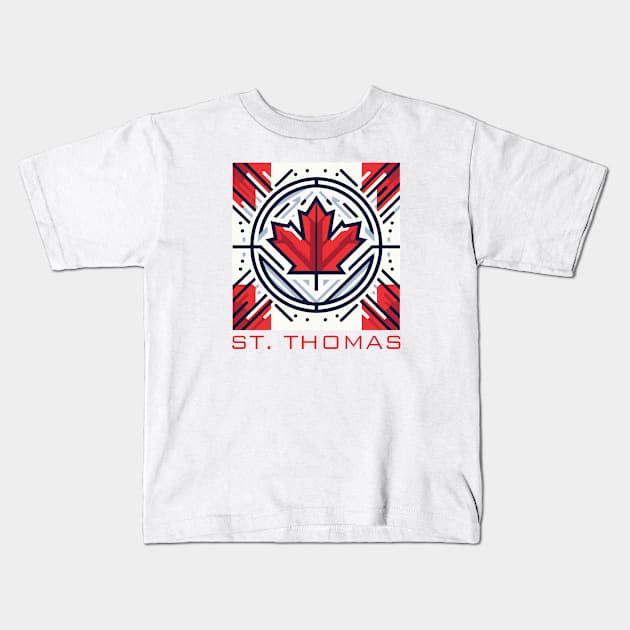 St Thomas Ontario Canada Flag Kids T-Shirt by Heartsake